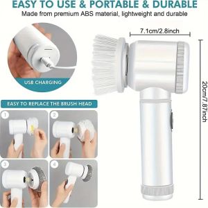 5-Head Cordless Spin Scrubber